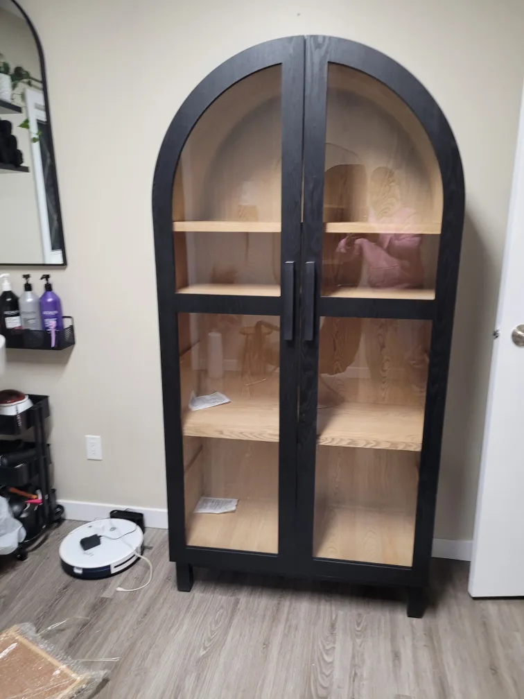 Black arched glass cabinet thumbnail