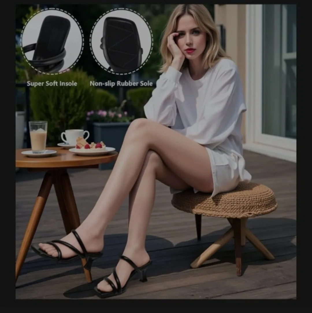 Strappy Black Heeled Sandal - sz 9 image indicator(3)