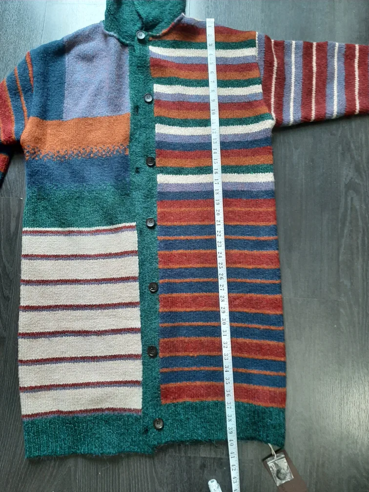 Helloo Eat patchwork knit cardigan image indicator(2)