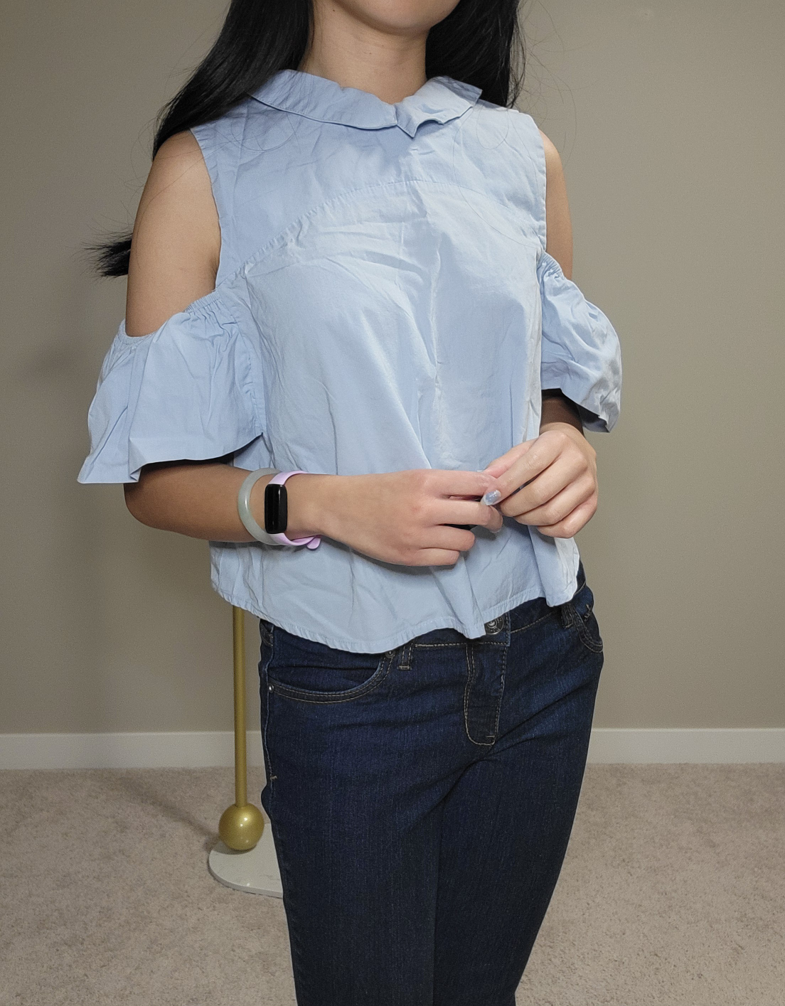 Ardene Light Blue Cold Shoulder Top - photo 2