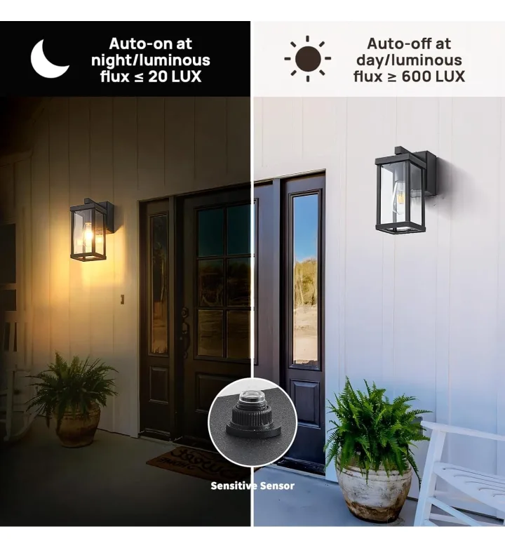 Outdoor Wall Light Fixture, Black thumbnail