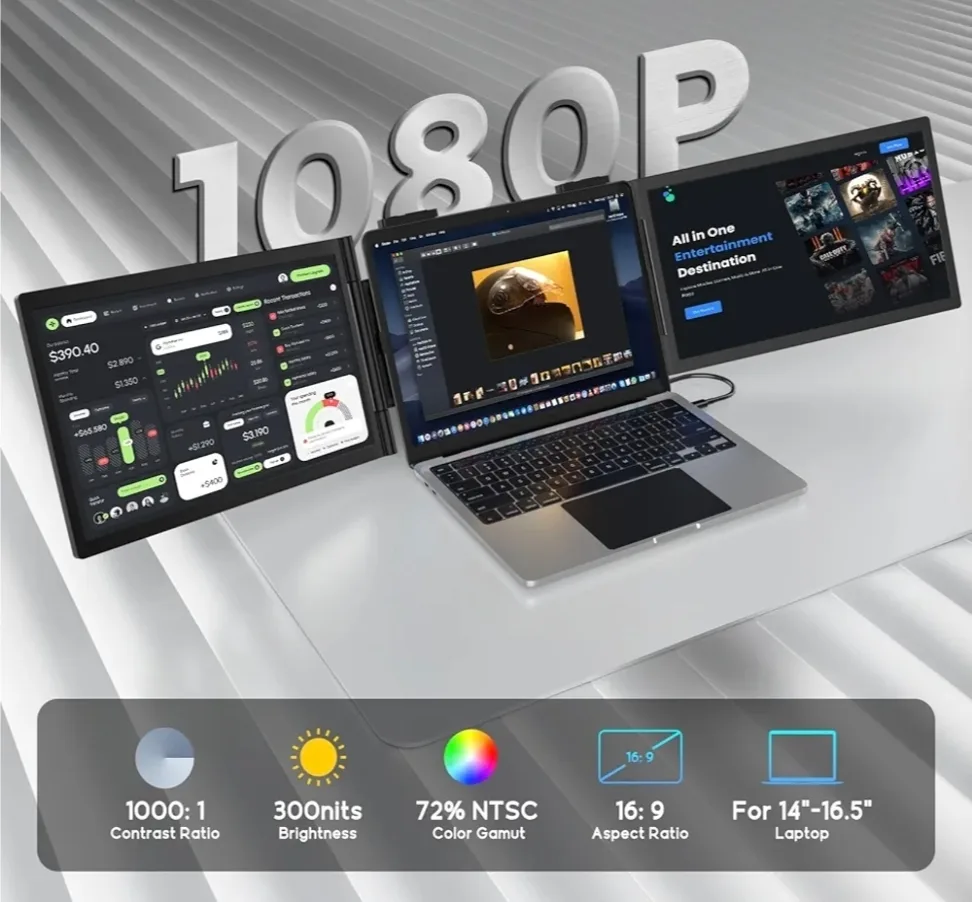 Portable Tri-Screen for Laptop thumbnail