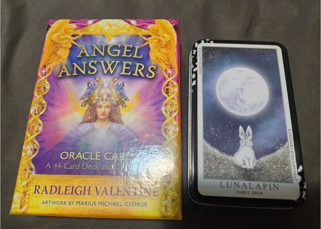 2 tarot card decks -  Angel Answers Oracle & Lunalapin thumbnail