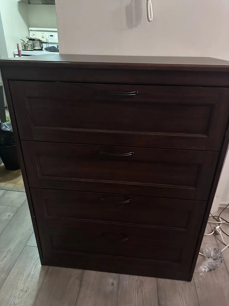 Dark Brown Wooden Chest of Drawers thumbnail
