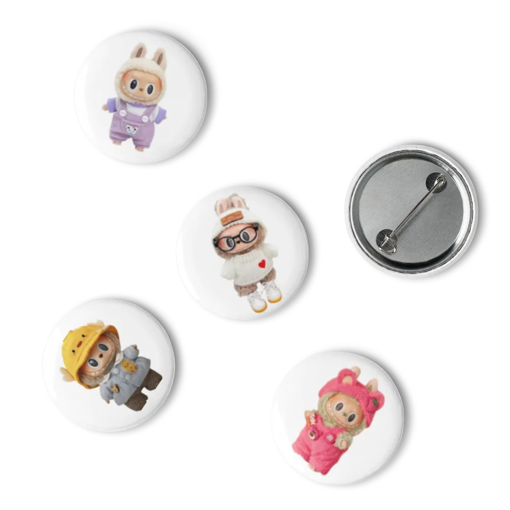 Limited Edition LABUBU Pin Buttons- Set of 5 image indicator(2)