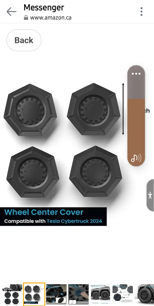 Tesla Cybertruck 2024 Wheel Center Cover (Set of 4) image indicator(4)