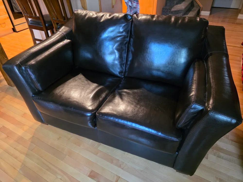 Leatherette Loveseat - Dark Brown thumbnail