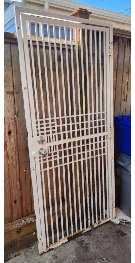 White Securitu Metal Gate with Frame thumbnail