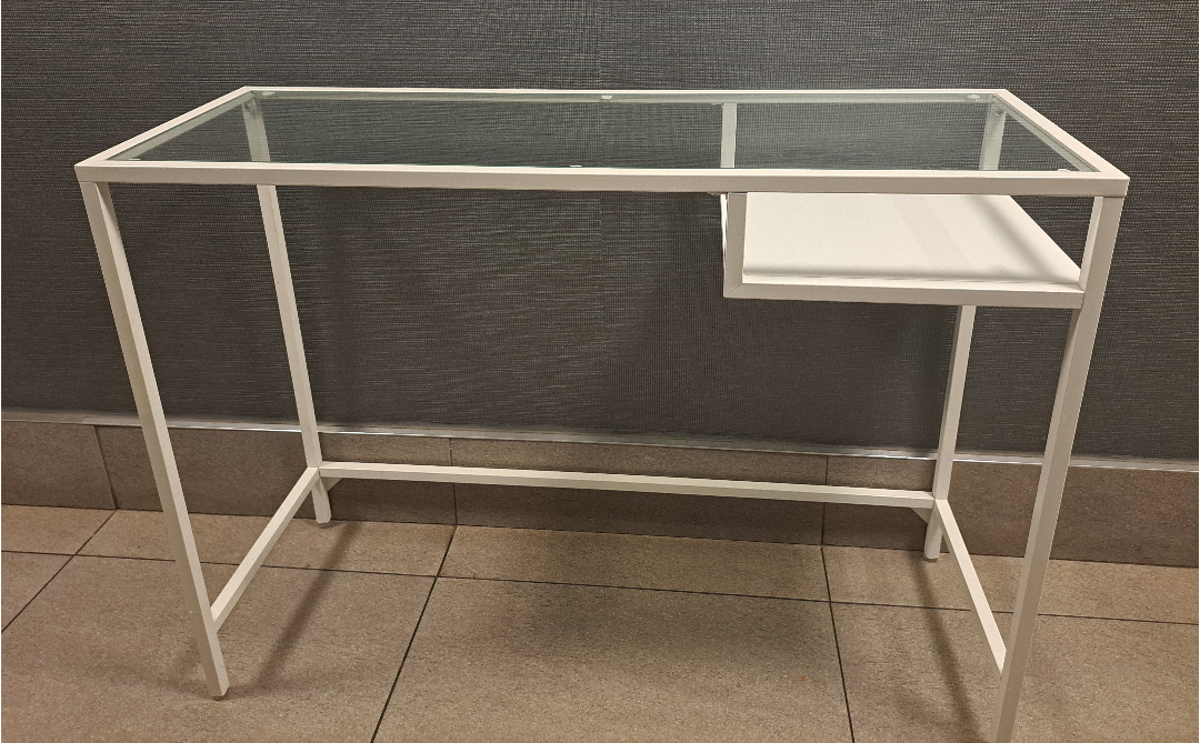 Laptop Table/Desk - White/Glass - photo 2