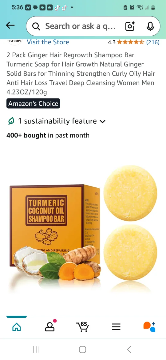 2 Pack Turmeric Coconut Oil Shampoo Bar New image indicator(4)