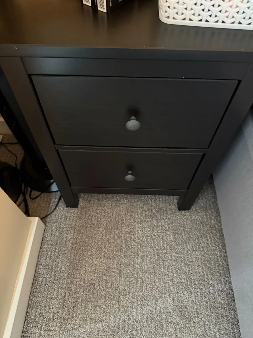 Nightstand ikea black brown thumbnail