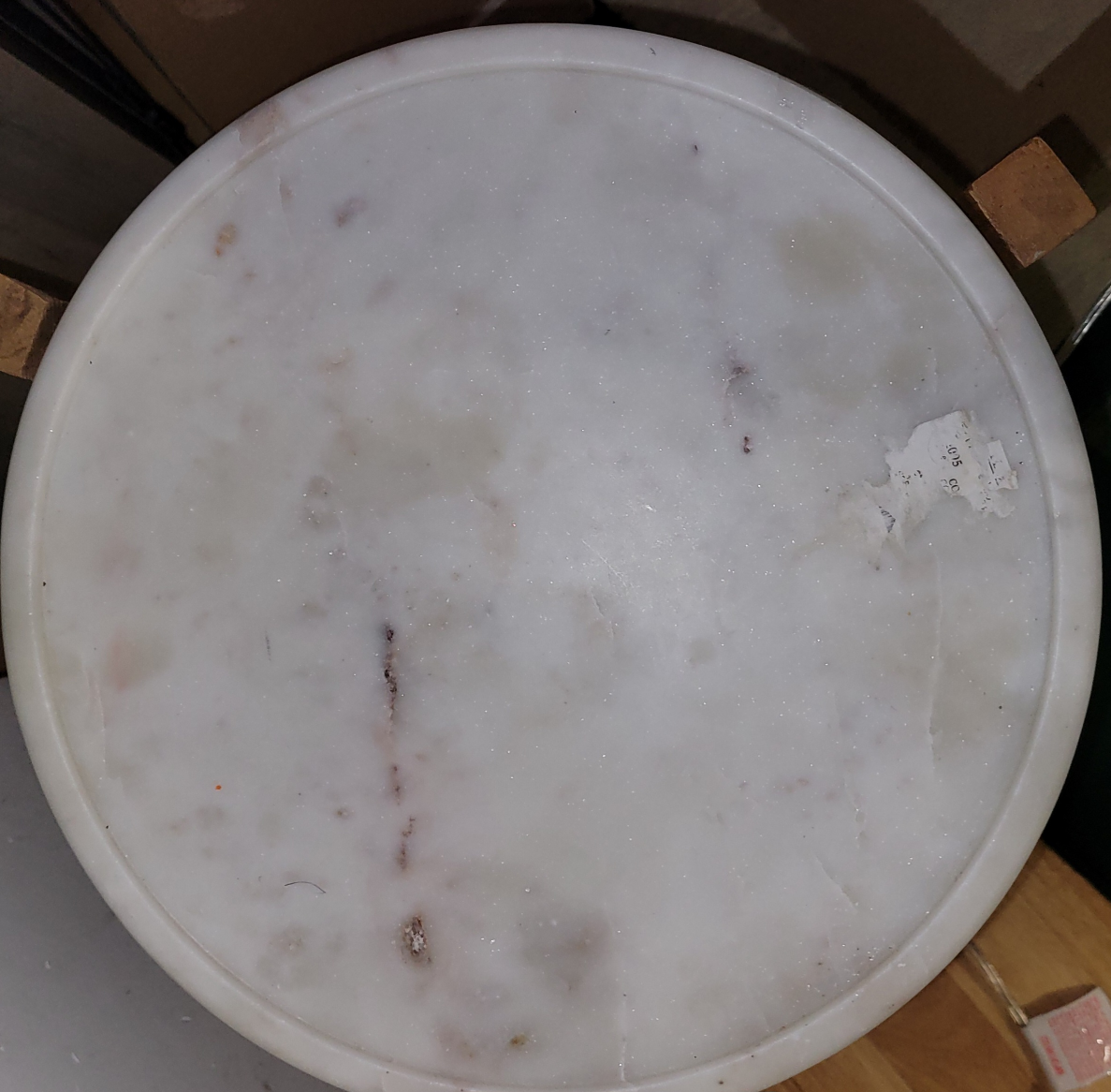 Wooden Side Table with Marble Top - photo 2