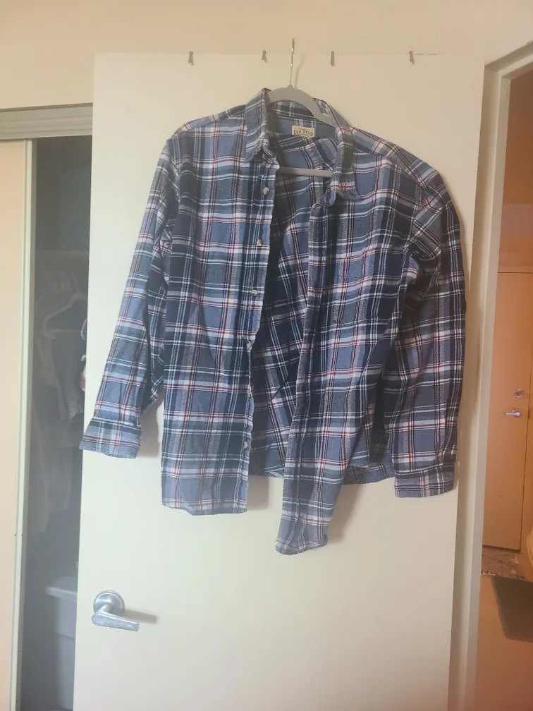 Red Head Blue Plaid Flannel Shirt #freestyle thumbnail