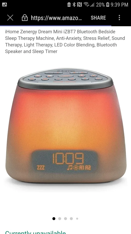 ihome zenergy alarm bluetooth noise light therapy thumbnail