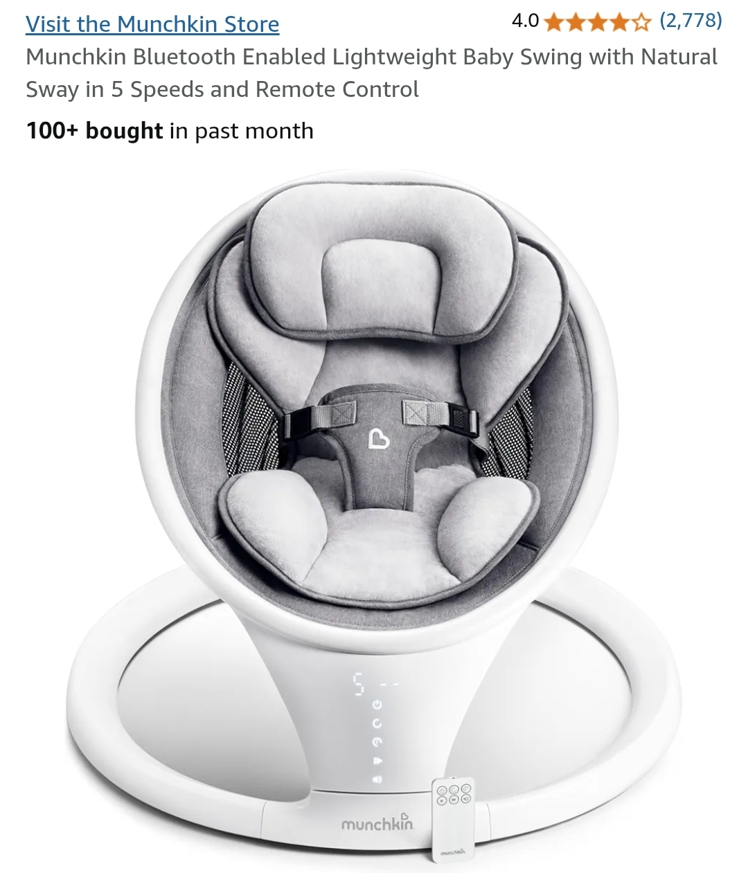 Munchkin Bluetooth Baby Swing - photo 4