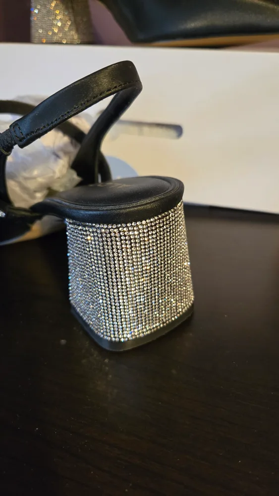 ALDO Black Heels with Rhinestone Detail image indicator(2)