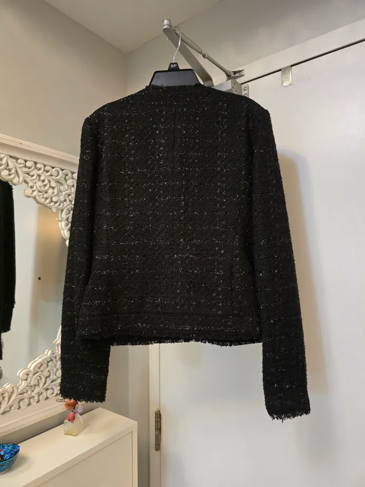 Michael Kors Black Tweed Jacket, Size 6 image indicator(2)