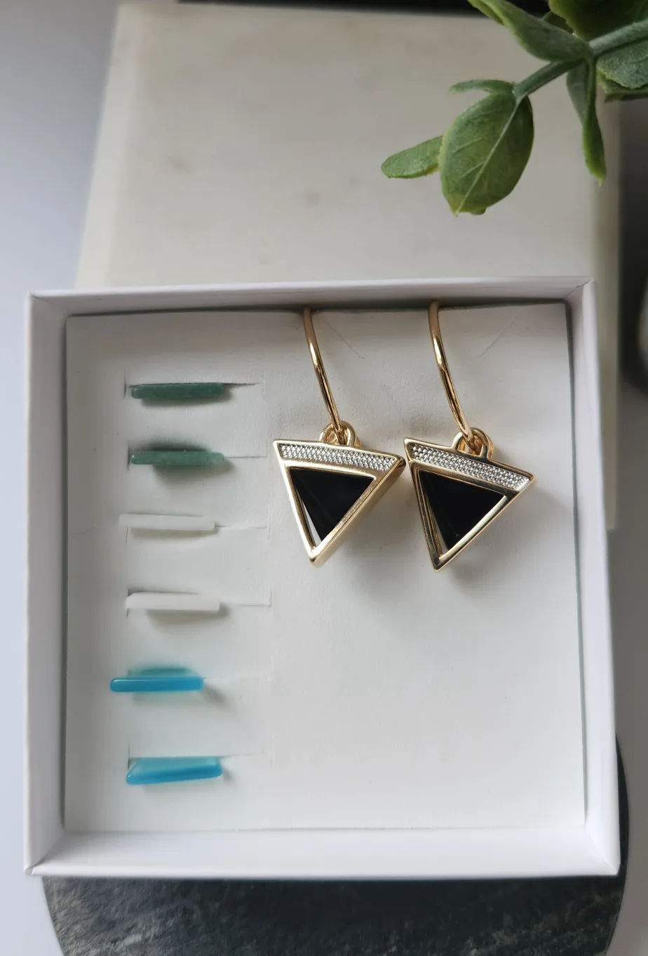 Gold Triangle Earrings thumbnail