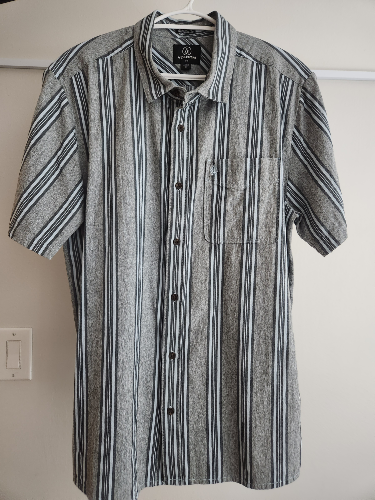Volcom Striped Short Sleeve Button-Up Shirt