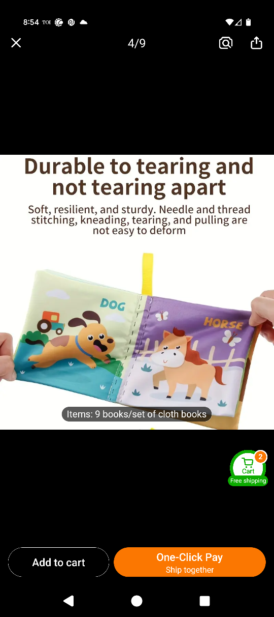 Set of 9 Baby Cloth Books