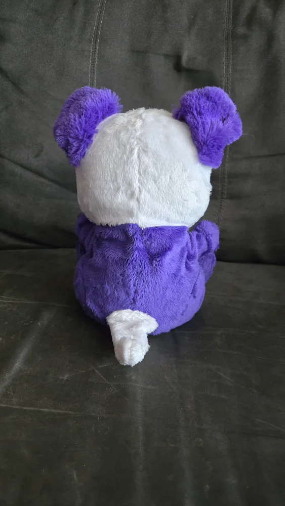 Peekaroo  purple and white talking Panda Plush. image indicator(2)