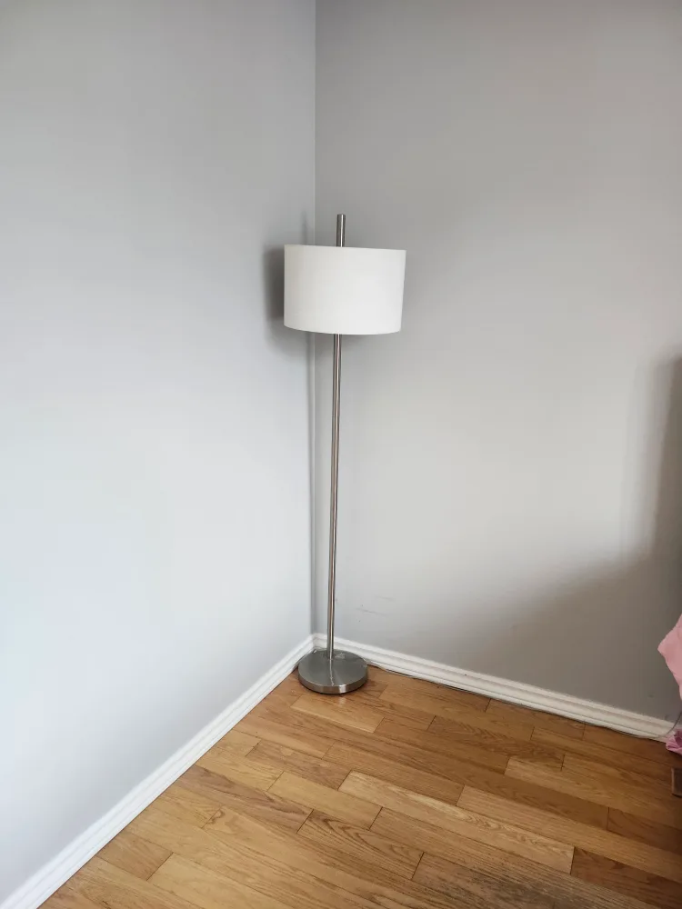 Floor Lamp - White Shade, Silver Stand thumbnail