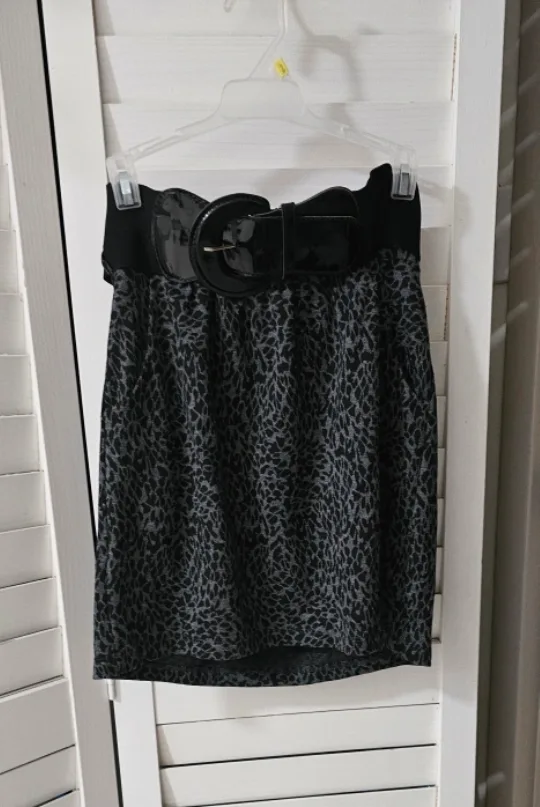 Animal Print Skirt with Belt image indicator(5)