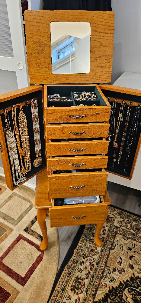 Jewellery Armoire with Mirror. jewellery not included thumbnail