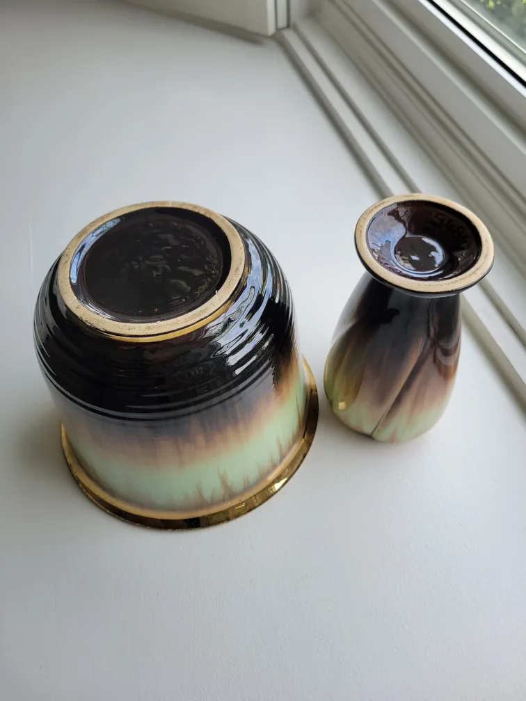Vintage German Pottery Planter & Vase Set image indicator(6)