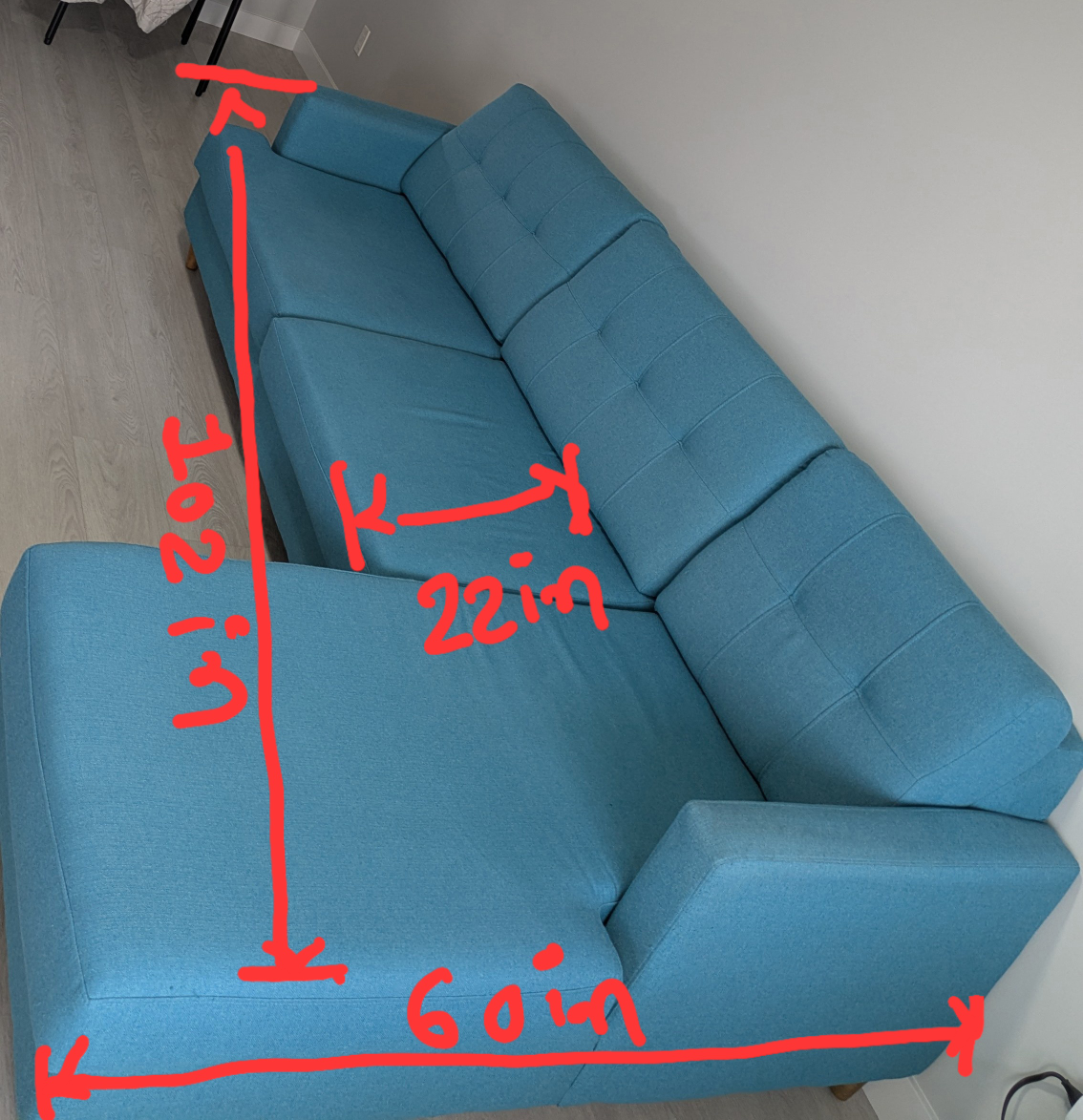 Blue Sectional Sofa - photo 3