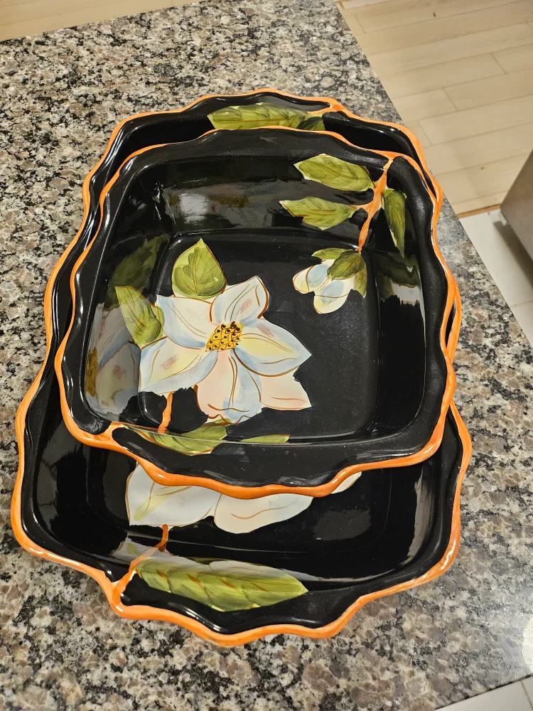 Gibson Elite Hand-Painted Serving Bowl thumbnail
