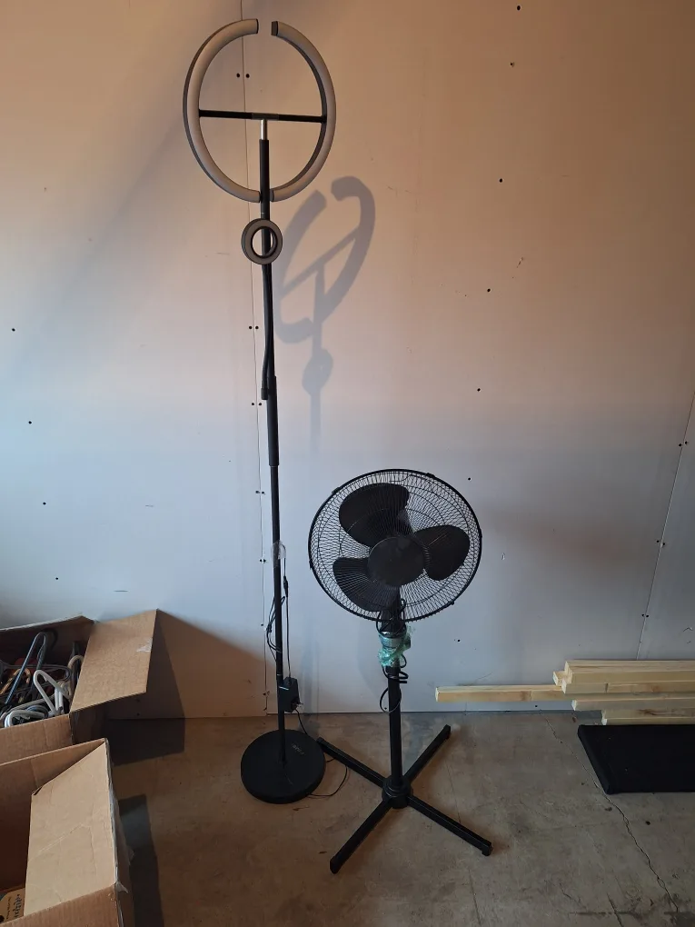 LED Ring Light Floor Lamp, desk Lamp and fan thumbnail