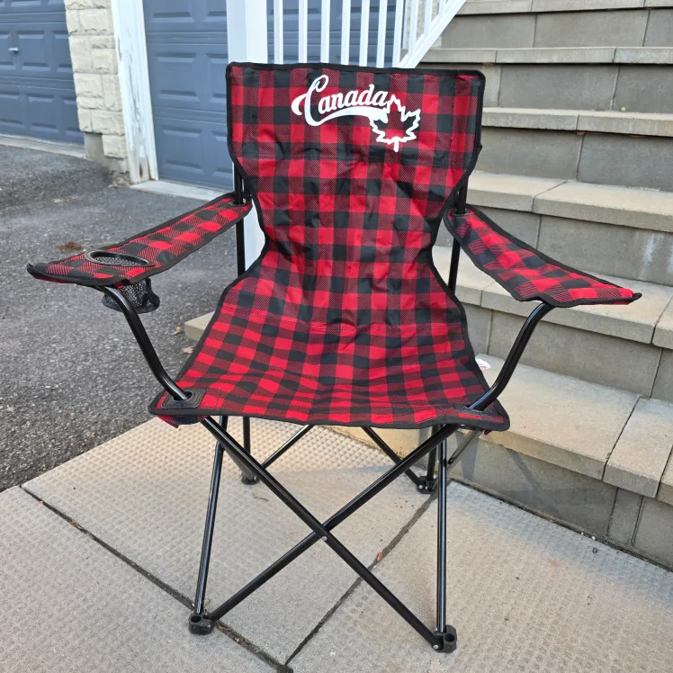 Ozark Trail Deluxe Arm Chair - Red/Black Plaid thumbnail