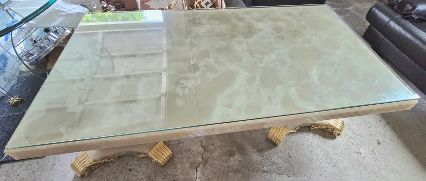 Genuine Full Marble Table with Glass Top thumbnail