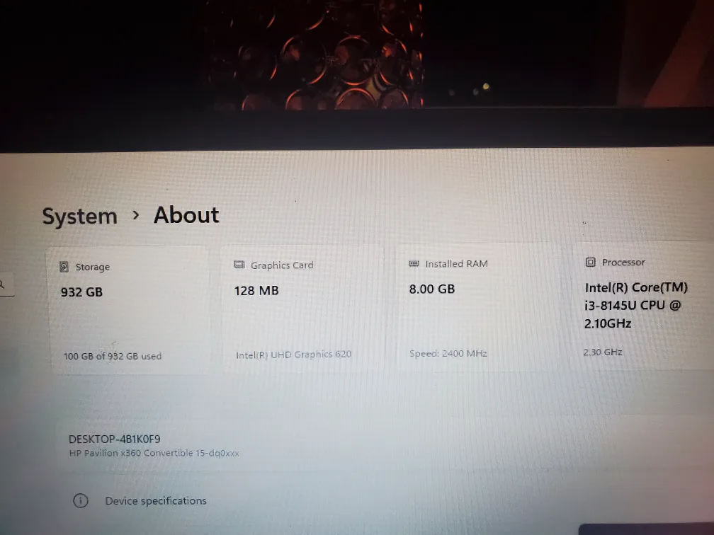 HP Pavilion x360 Laptop touchscreen i3 15.6 inch image indicator(5)