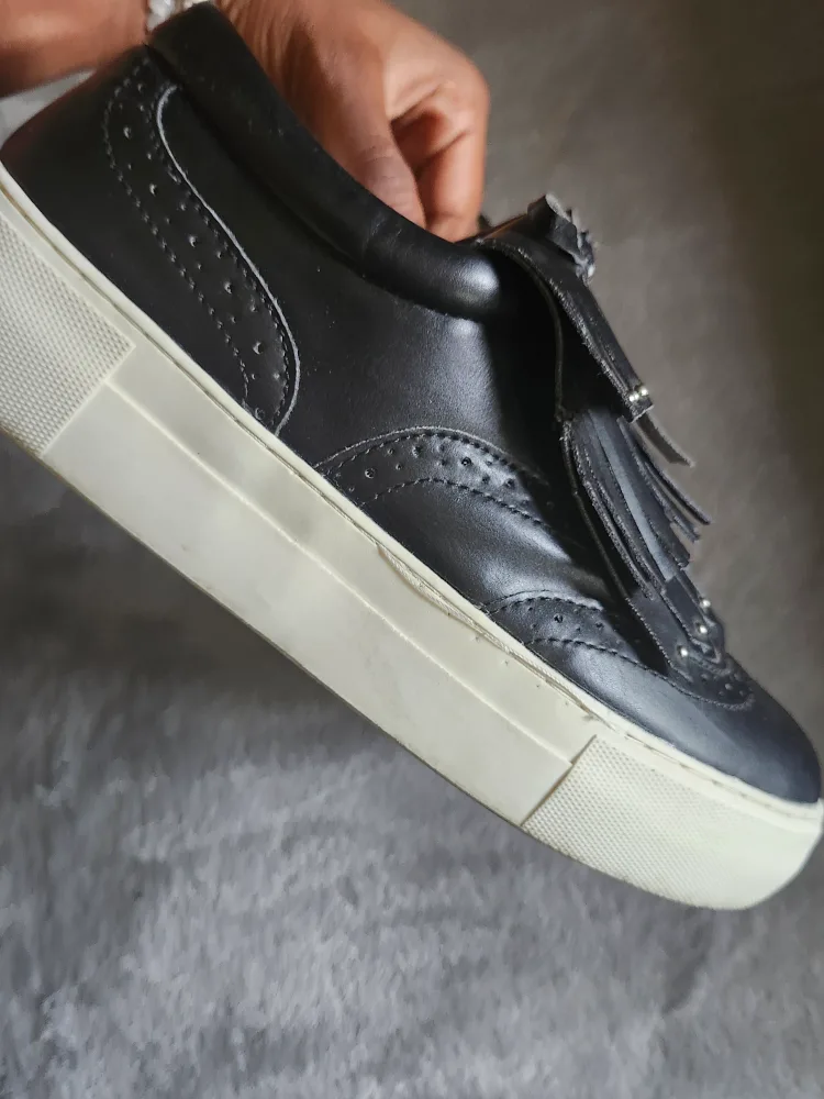 Black Platform Sneakers with Fringe image indicator(3)