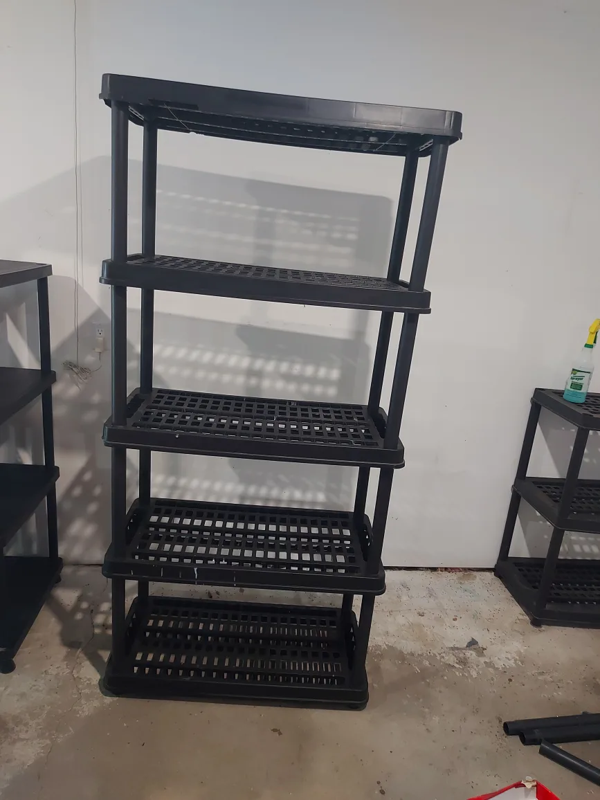 Black 5-Tier Plastic Shelf thumbnail