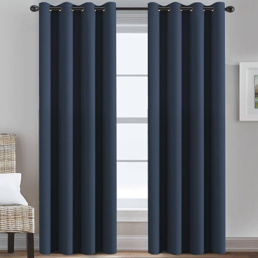 84 inch Navy Blue Curtains LIKE NEW! Two sets for sale!