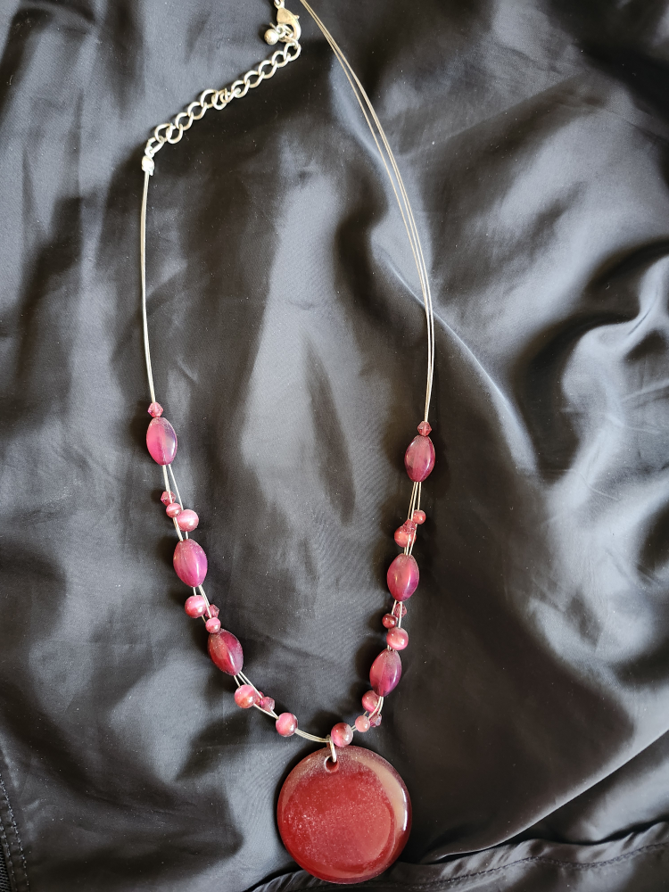 Wine Red Pendant Necklace #freecycle - photo 2