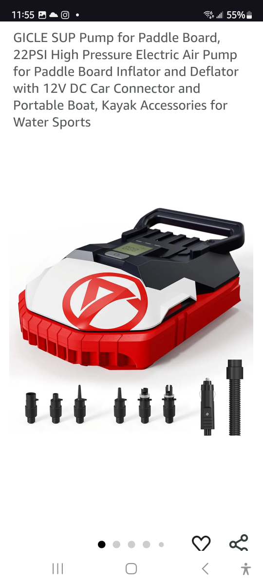 Gicle Electric Pump for paddleboard *like new 💚🥕