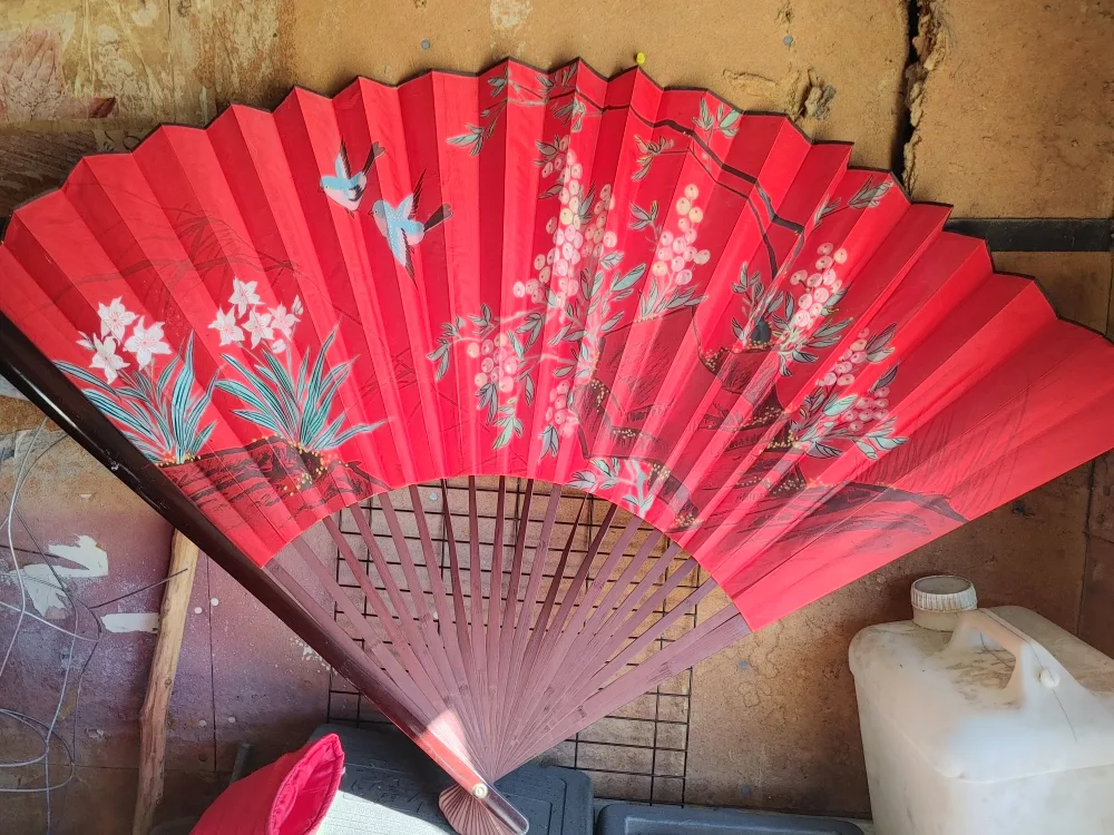 Red Folding Hand Fan thumbnail