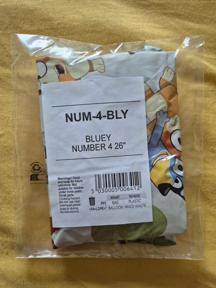 #Cleanout - Bluey Number 4 Balloon image indicator(3)