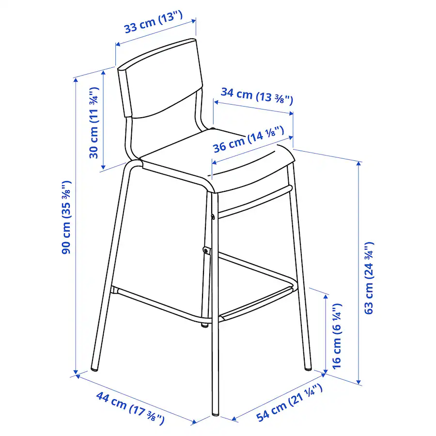 Black Bar Stools - Set of 2 (IKEA STIG) - photo 4