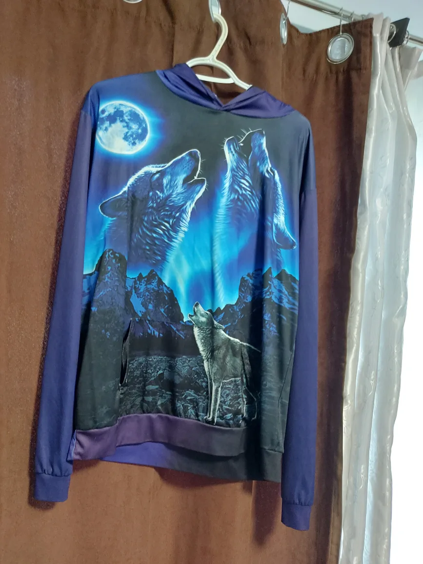 Wolf Print Hoodie thumbnail