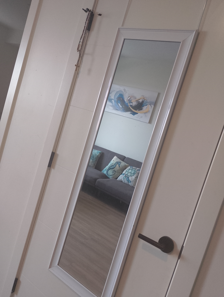 Over-the-door mirror