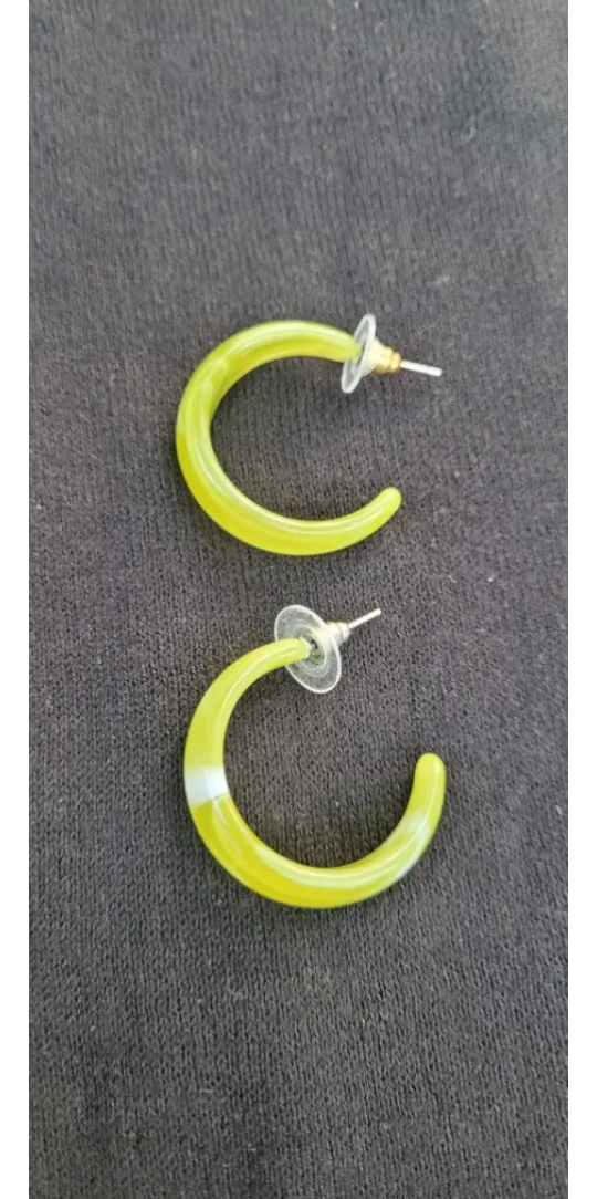 Green Hoop Earrings thumbnail