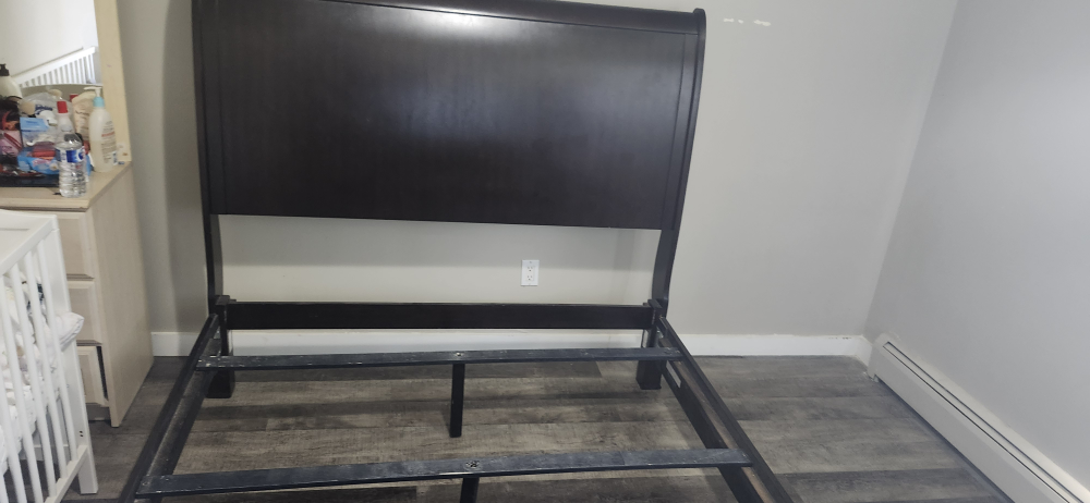 Dark Wood Queen Bed Frame and box