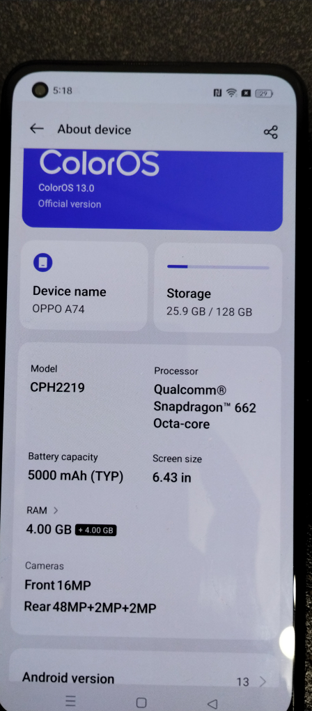OPPO A74 Smartphone - photo 2