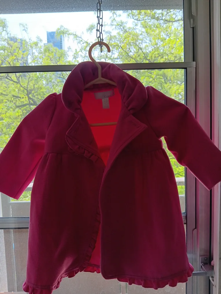Girls' Coat, Pink/Red image indicator(2)