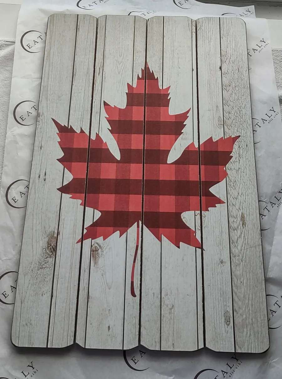 Rustic Wood Pallet Art - Maple Leaf & Deer image indicator(4)